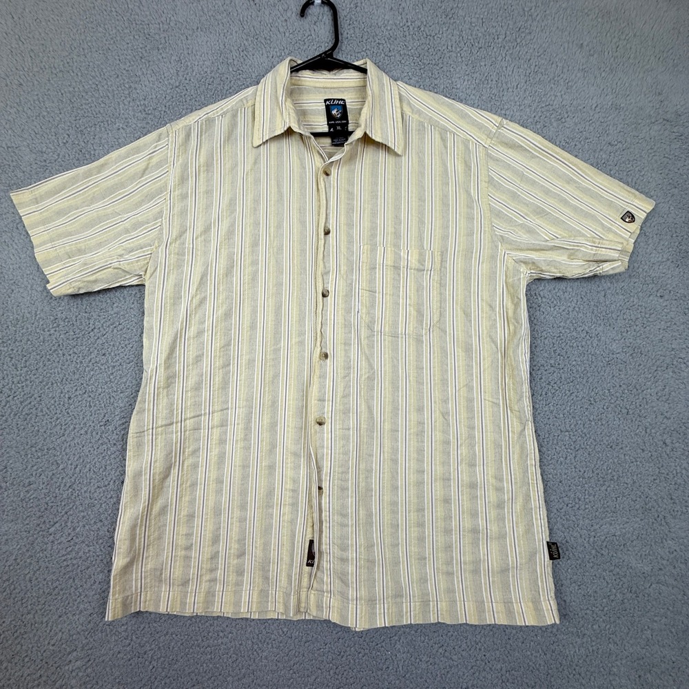 KÜHL XL‎ Mens Striped Short Sleeve Casual Button Up Shirt Outdoor Top